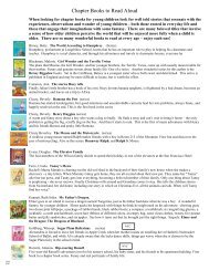 Chapter Books to Read Aloud.