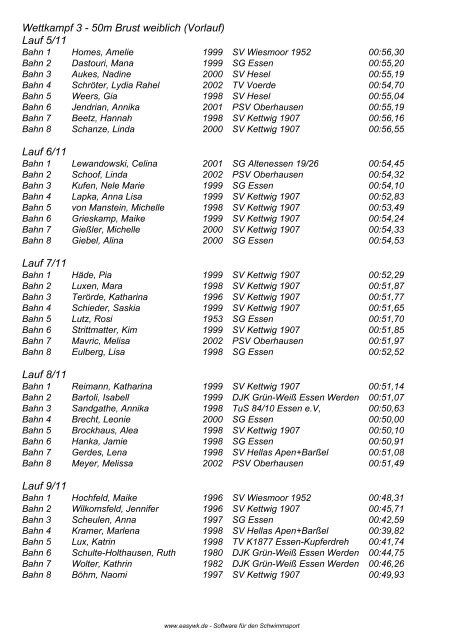 Meldeergebnis 2011 - Schwimmverein Kettwig 07 e.V.