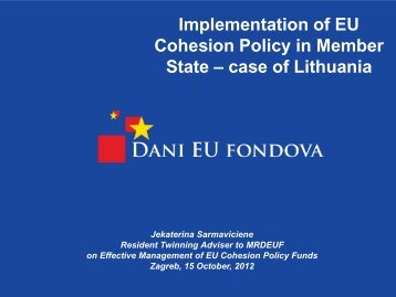 Implementation of EU Cohesion Policy in Member State â case of ...