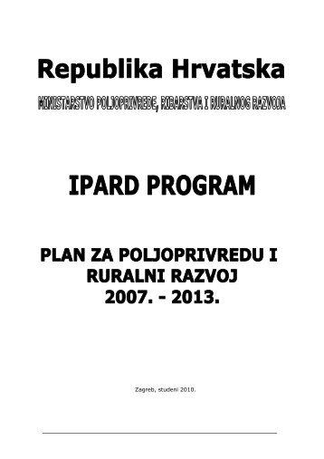 Zagreb, studeni 2010. - Ministarstvo regionalnoga razvoja i fondova ...