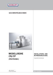 Geschirrspülmaschinen installations- und ... - HOBART GmbH