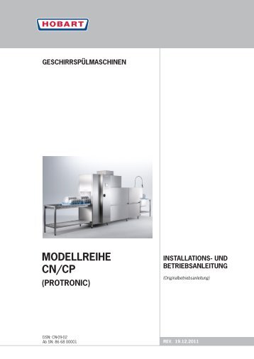 Geschirrspülmaschinen installations- und ... - HOBART GmbH