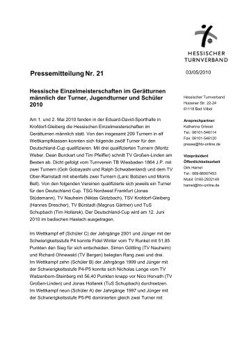 PressemitteilungNr. 21 - Hessischer Turnverband