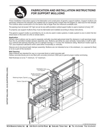 fabrication and installation instructions for support mullions - NCA ...