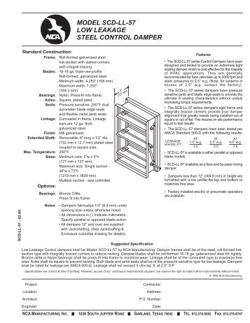 SCD-LL-57 - NCA Manufacturing