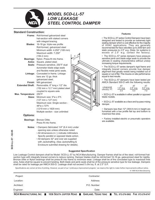 SCD-LL-57 - NCA Manufacturing