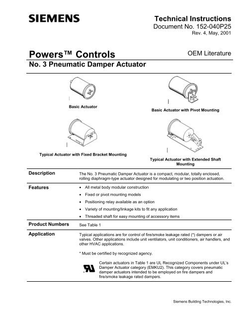 Submittal - 2-Position, Spring Return, No. 3 Pneumatic Actuator, 8 sq ...