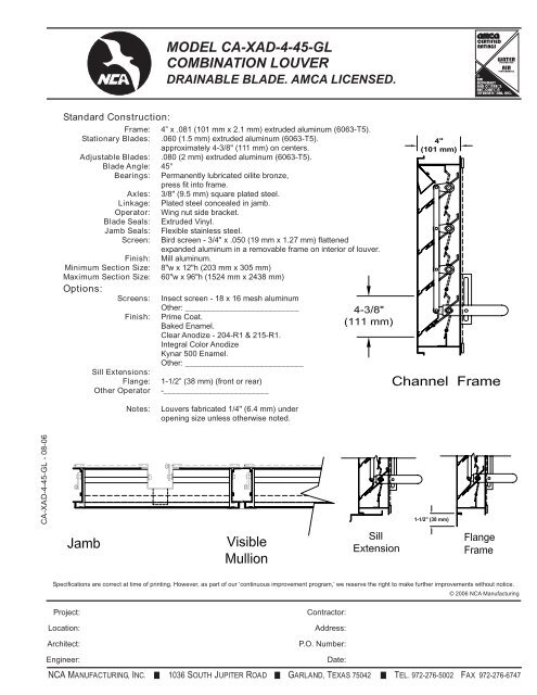 CA-XAD-4-45-GL - NCA Manufacturing