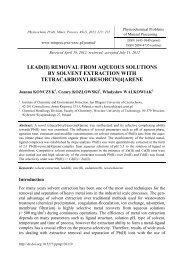 Lead(II) removal from aqueous solutions by solvent extraction with ...