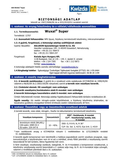 MSDS Wuxal Super.pdf - Kwizda