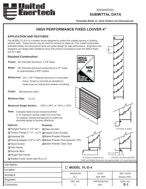 Louver Free Area Chart