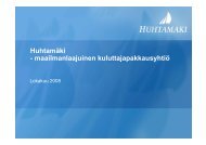 Huhtamäki - maailmanlaajuinen kuluttajapakkausyhtiö - Huhtamaki