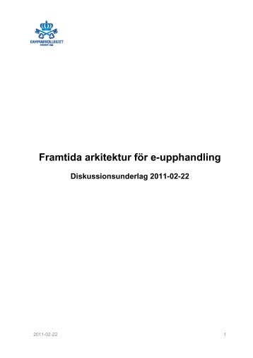 Framtida arkitektur fÃ¶r e-upphandling - UpphandlingsstÃ¶d.se