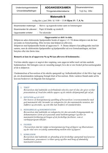 ADGANGSEKSAMEN Matematik B