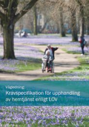 Kravspecifikation fÃ¶r upphandling av hemtjÃ¤nst enligt LOV