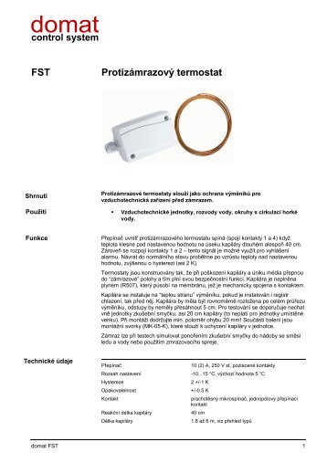 FST Protizámrazový termostat