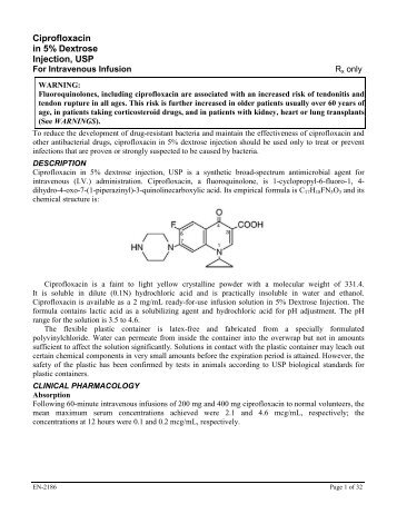 Ciprofloxacin in 5% Dextrose Injection, USP - Hospira