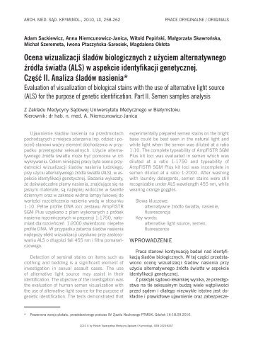 PeÅna wersja w .pdf - Archiwum Medycyny SÄdowej i Kryminologii