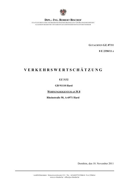 V E R K E H R S W E R T S C H A T Z U N G
