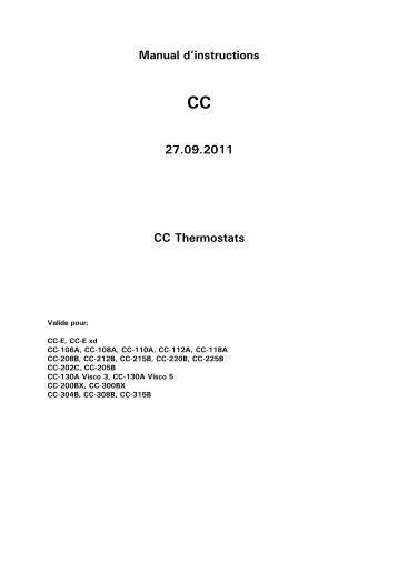 Manual d'instructions 27.09.2011 CC Thermostats - HUBER