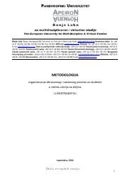METODOLOGIJA - Panevropski univerzitet Apeiron