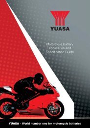 Motorcycle Battery Application and Specification Guide