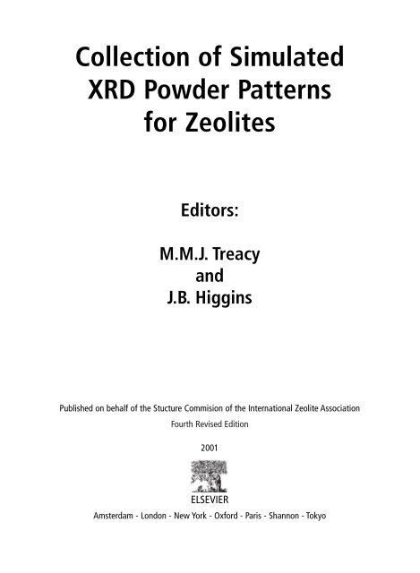 Collection of Simulated XRD Powder Patterns for Zeolites