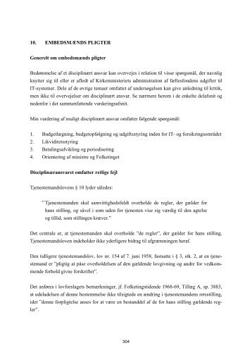 10. EMBEDSMÃNDS PLIGTER Generelt om ... - Kirkeministeriet
