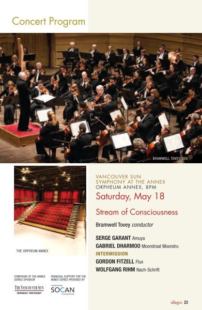 issue five - Vancouver Symphony Orchestra