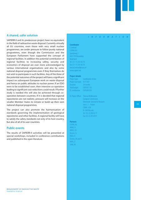 Euratom FP6 Research Projects and Training Activities Volume III