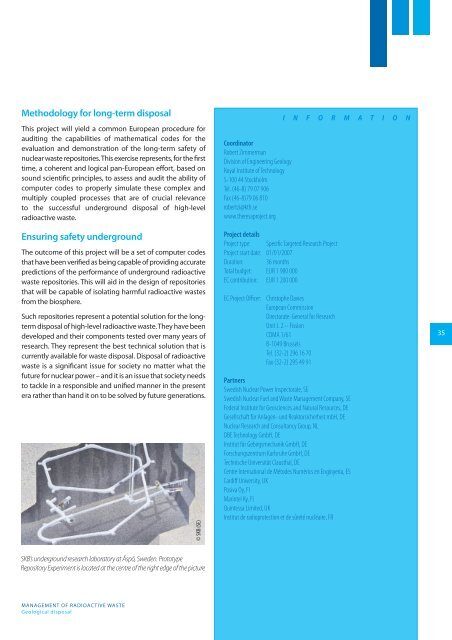 Euratom FP6 Research Projects and Training Activities Volume III