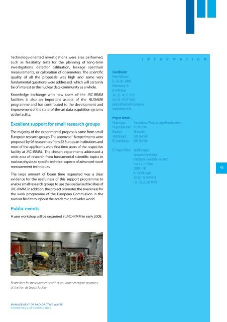 Euratom FP6 Research Projects and Training Activities Volume III