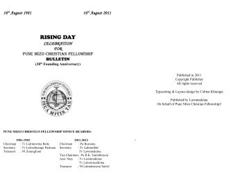 rising day bulletin - Pune Mizo Website