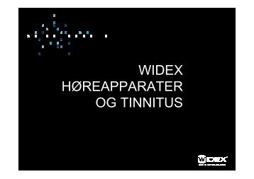 Widex: hÃ¸reteknik og tinnitus v/ Pia Lund