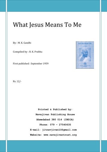 What Jesus Means To Me - Mahatma Gandhi