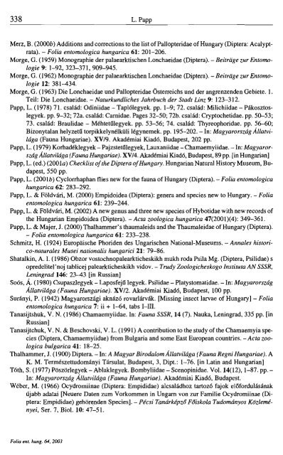 FOLIA ENTOMOLOGICA HUNGARICA - Online Identification Keys