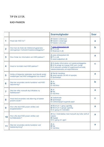 TIP EN 13`ER. KAD-PAKKEN - Patientsikkert sygehus