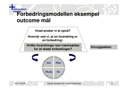 Forbedringsmodellen og PDSA - Sikker Patient