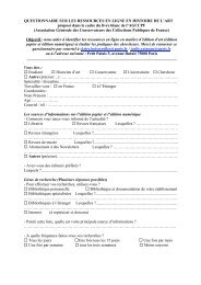 QUESTIONNAIRE SUR LES RESSOURCES EN LIGNE ... - GHAMU