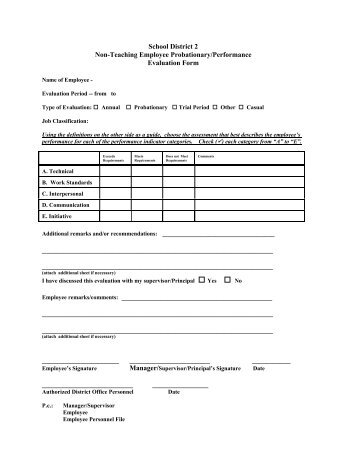 Probationary/Performance Evaluation Form for Non-Teaching ... - Web
