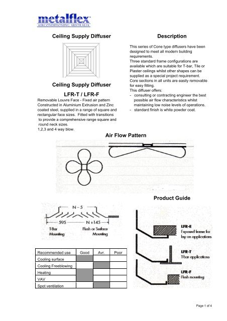 Ceiling Supply Diffuser - Metalflex