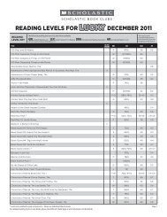 READING LEVELS FOR DECEMBER 2011 - Scholastic.com