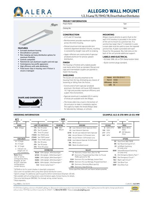 ALS WM - Allegro Wall Mount - Alera Lighting