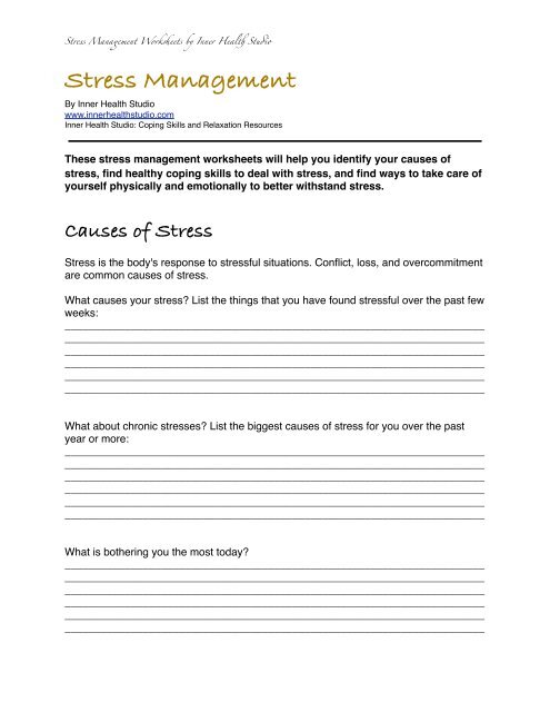 stress-management-worksheets