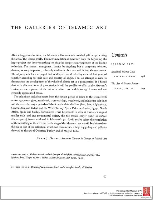 Islamic Art: The Metropolitan Museum of Art Bulletin, v. 23, no. 6 ...