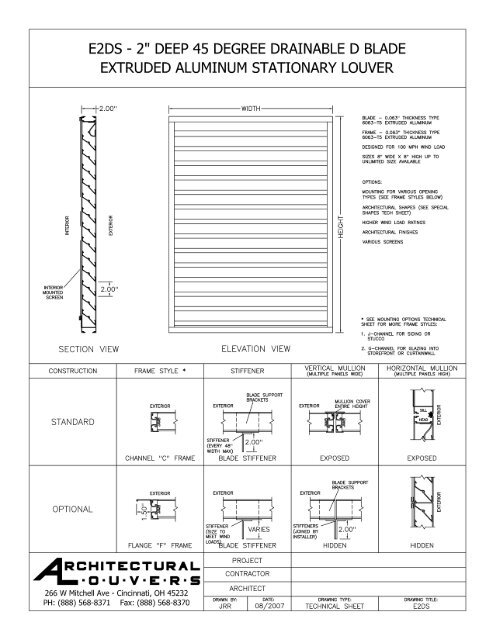 Louvers Digrams Louver E2DS - Architectural Louvers