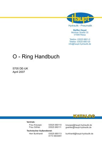 O - Ring Handbuch - Steffen Haupt - Hydraulik und Pneumatik
