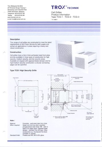 Trox (Malaysia) Sdn.Bhd 20 Persiaran Bunga Tanjung 1 Senawang ...