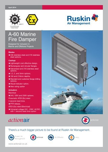 A60 Marine Fire Smoke Damper - Actionair