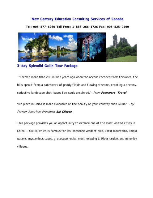 Splendid Guilin Tour Package